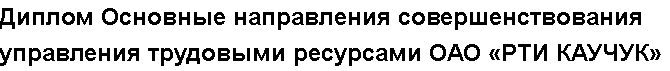 Учебная работа №   12874.  "Диплом Основные направления совершенствования управления трудовыми ресурсами ОАО «РТИ КАУЧУК»